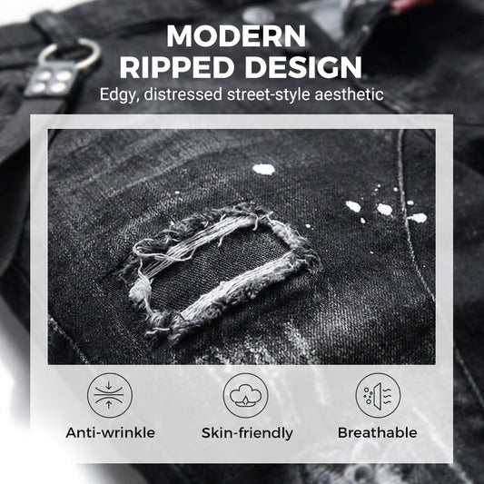 Men's Slim Fit Ripped Distressed Jeans