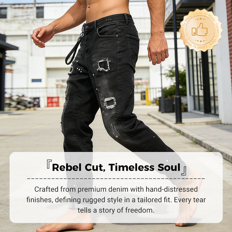Men's Slim Fit Ripped Distressed Jeans