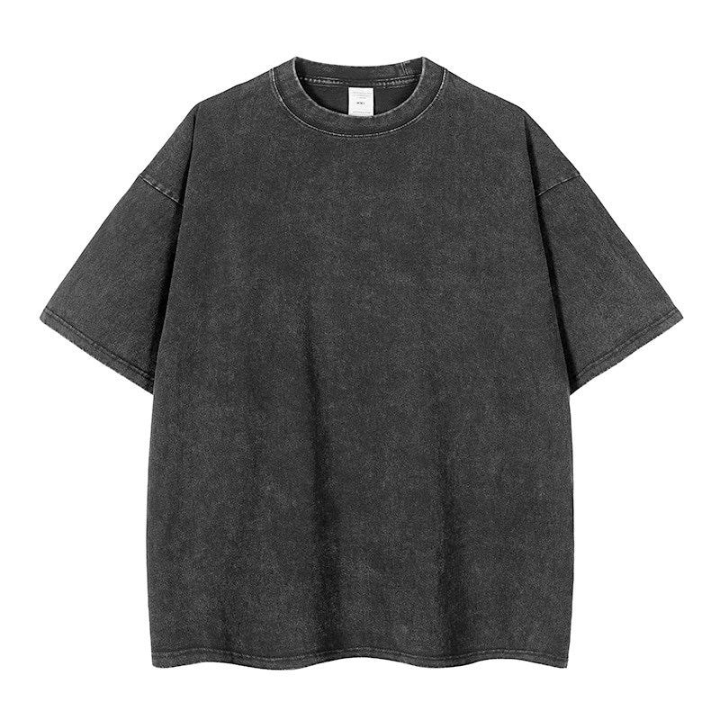 🔥Hot Sale Deals-Loose Vintage Solid Color Short Sleeve Top