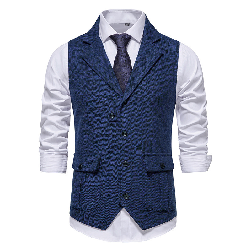 💎 50% OFF! 💎 Men's Classic Herringbone Tweed Suit Vest – Vintage Texture, Adjustable Fit & Premium Cotton Blend 👔🧥