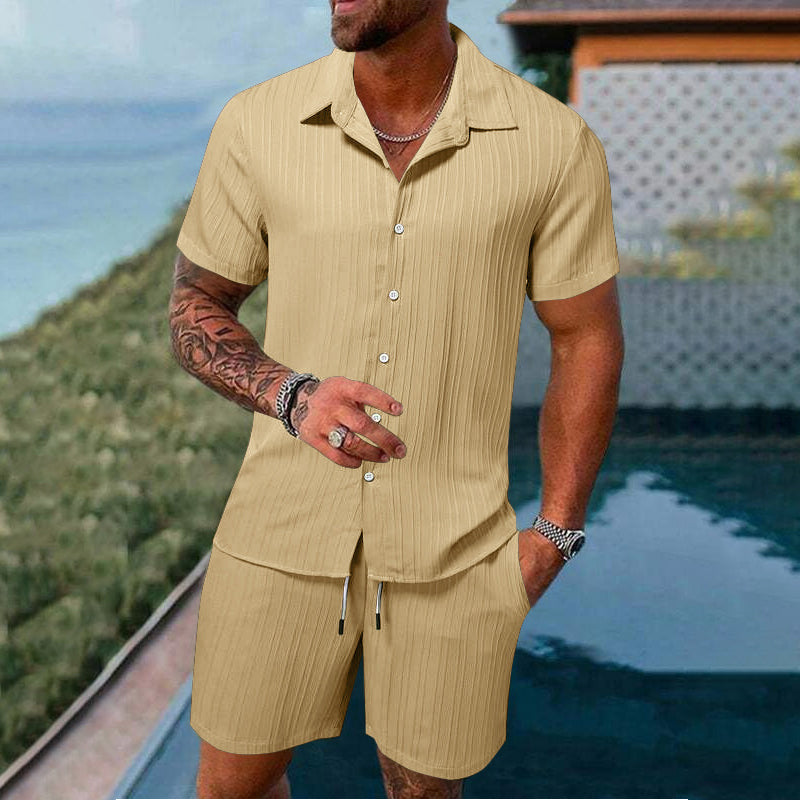 💎 50% OFF! 💎 Men’s 2-Piece Loose Shirt & Shorts Set – Breathable, Relaxed Fit & Effortless Summer Style 👕🩳