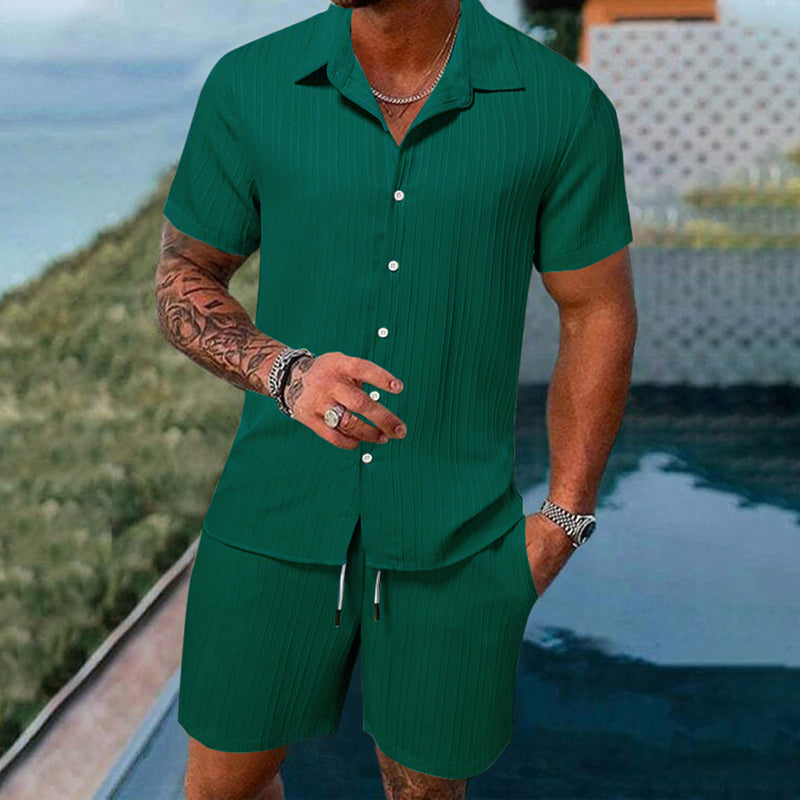 💎 50% OFF! 💎 Men’s 2-Piece Loose Shirt & Shorts Set – Breathable, Relaxed Fit & Effortless Summer Style 👕🩳