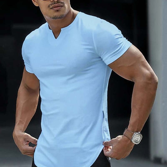 Casual Solid Color Athletic T-Shirt for Men