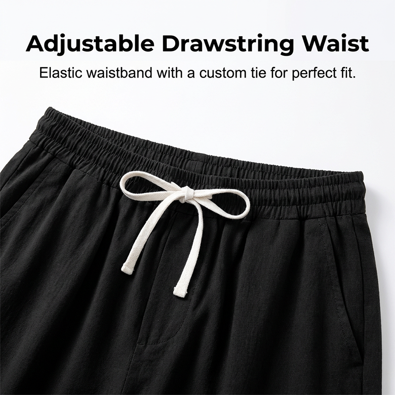 Men's Loose Fit Drawstring Casual Trousers