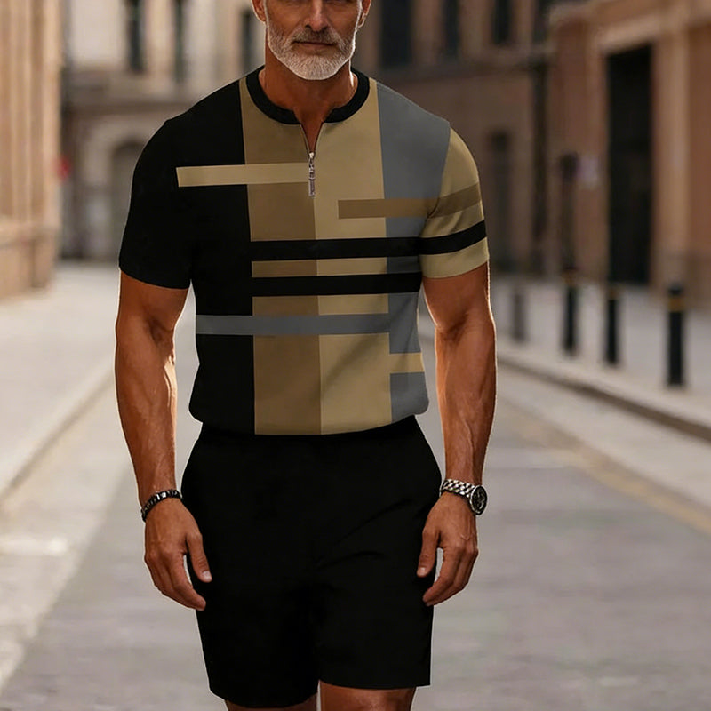 Men's Quarter-Zip Shirt & Shorts Set