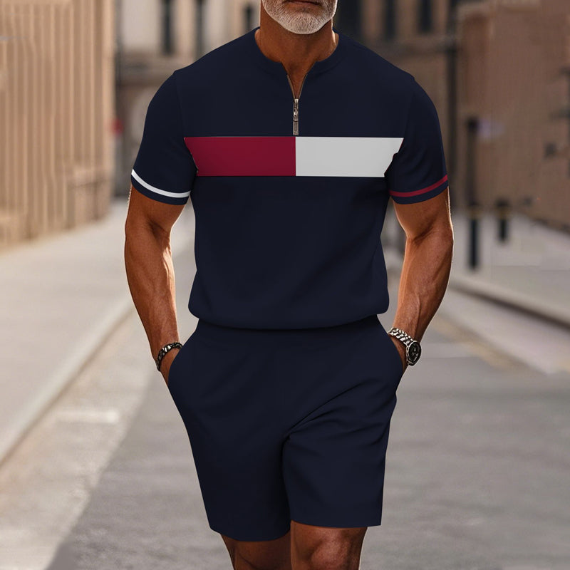 Men's Quarter-Zip Shirt & Shorts Set