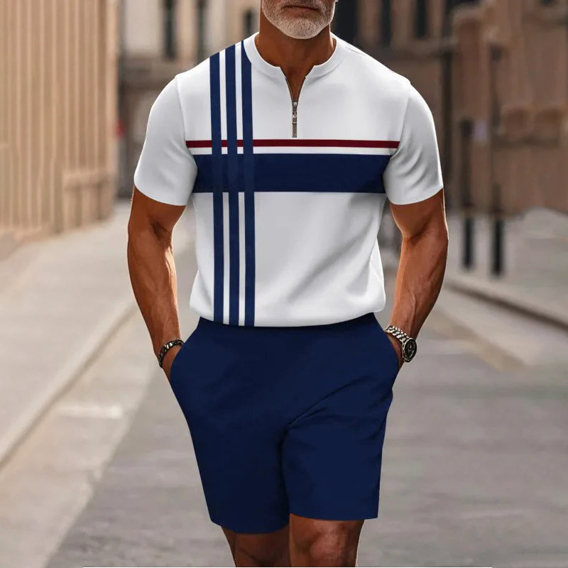 Men's Quarter-Zip Shirt & Shorts Set
