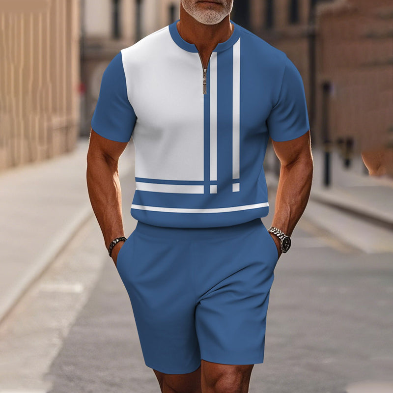 Men's Quarter-Zip Shirt & Shorts Set