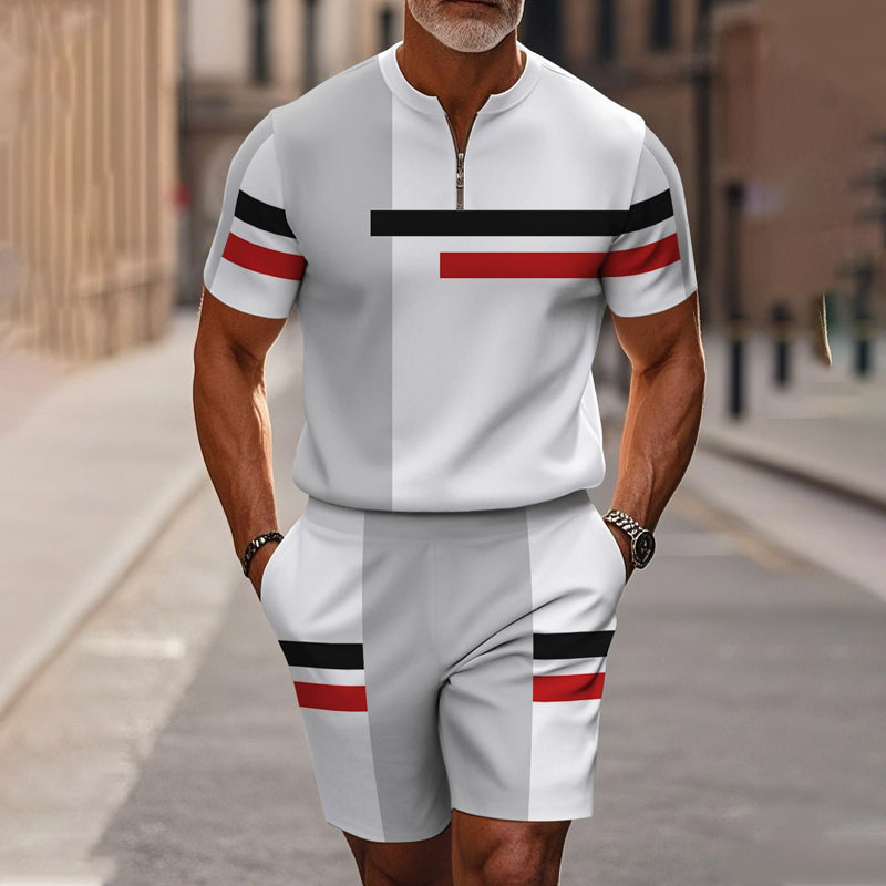 Men's Quarter-Zip Shirt & Shorts Set