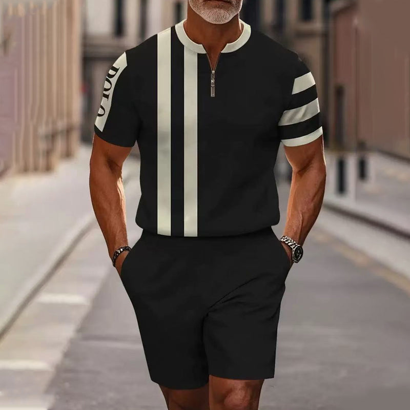 Men's Quarter-Zip Shirt & Shorts Set