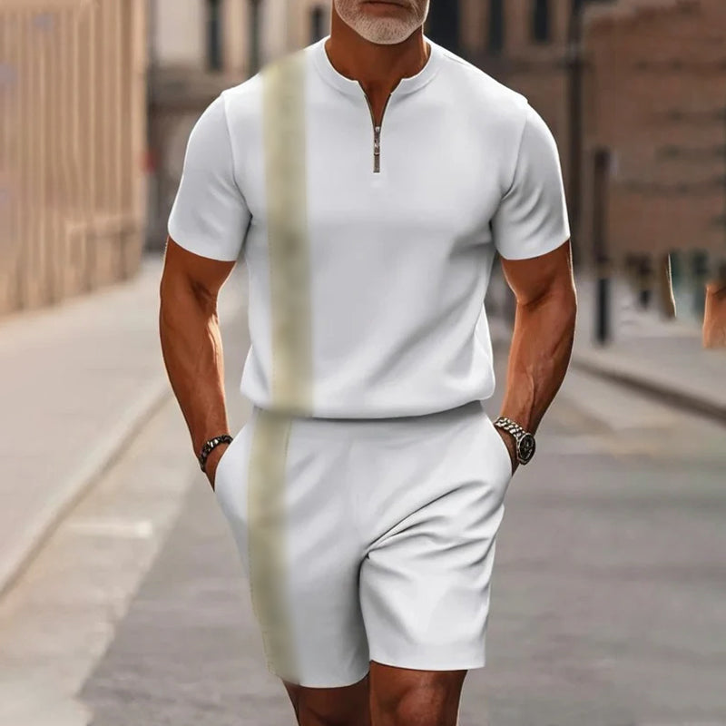 Men's Quarter-Zip Shirt & Shorts Set