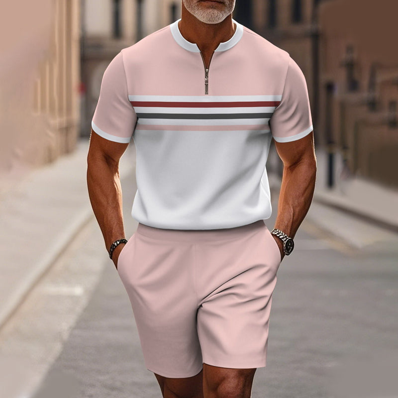 Men's Quarter-Zip Shirt & Shorts Set