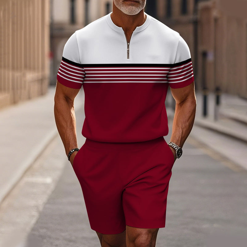 Men's Quarter-Zip Shirt & Shorts Set