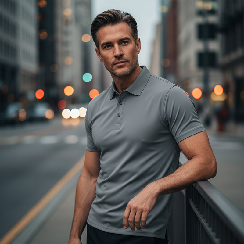 Men's Quick-Dry Short-Sleeve Lapel T-Shirt