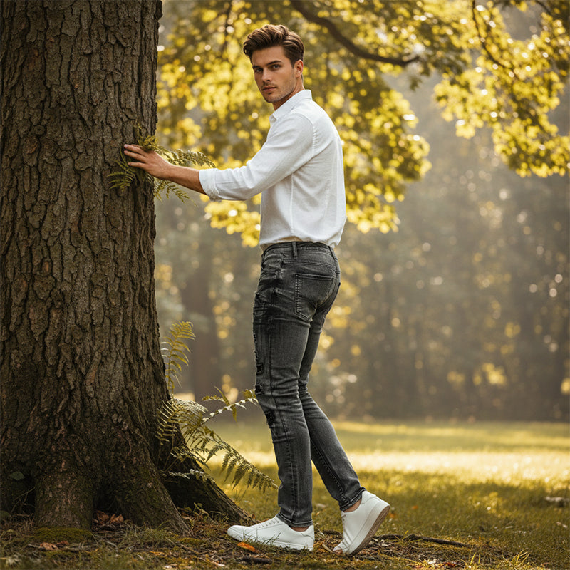 Men's Slim Fit Distressed Jeans