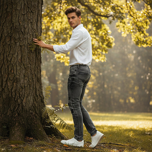 Men's Slim Fit Distressed Jeans
