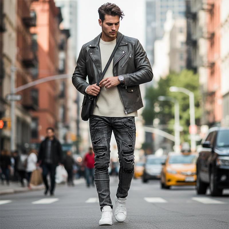 Men's Slim Fit Distressed Jeans