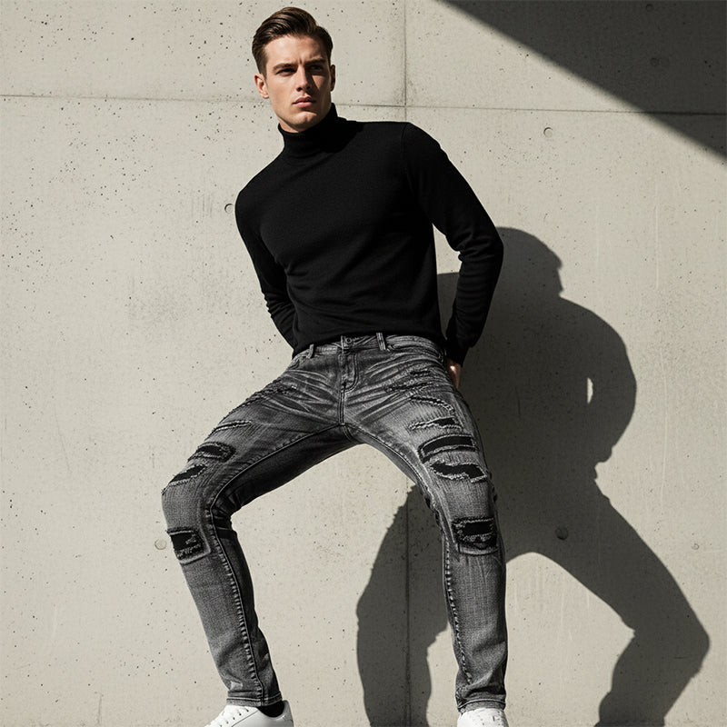 Men's Slim Fit Distressed Jeans