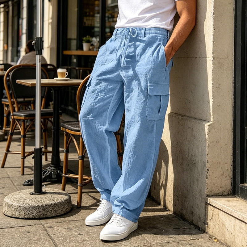 Men's Cotton Linen Cargo Pants