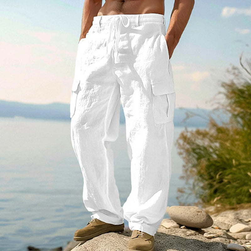 Men's Cotton Linen Cargo Pants