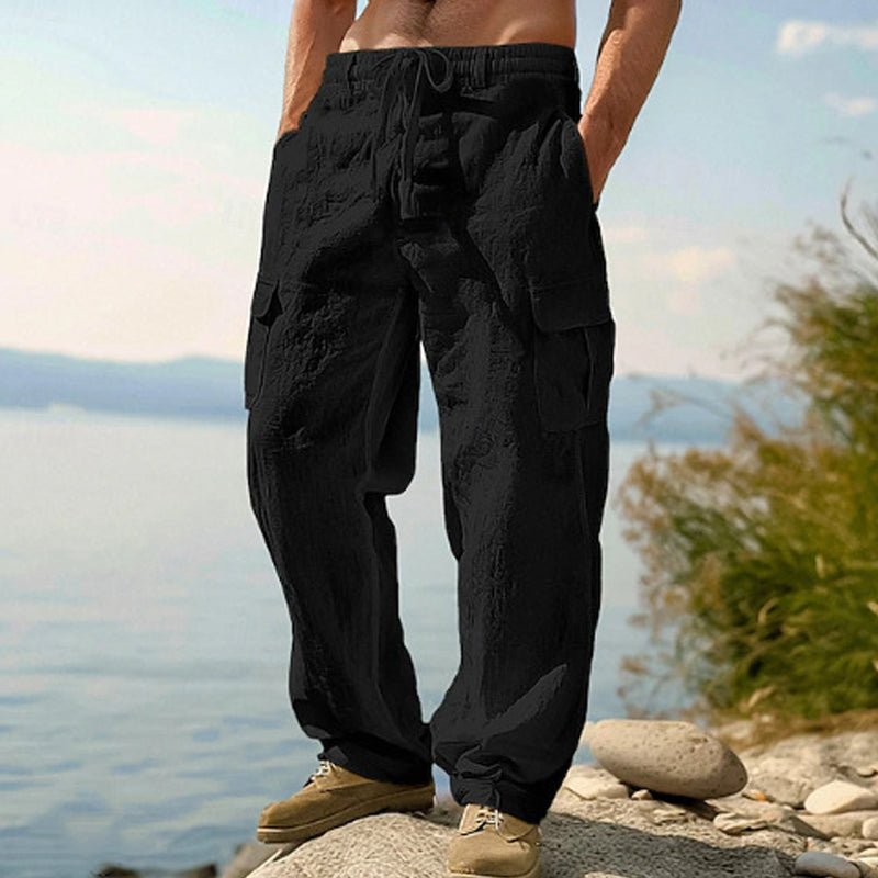 Men's Cotton Linen Cargo Pants