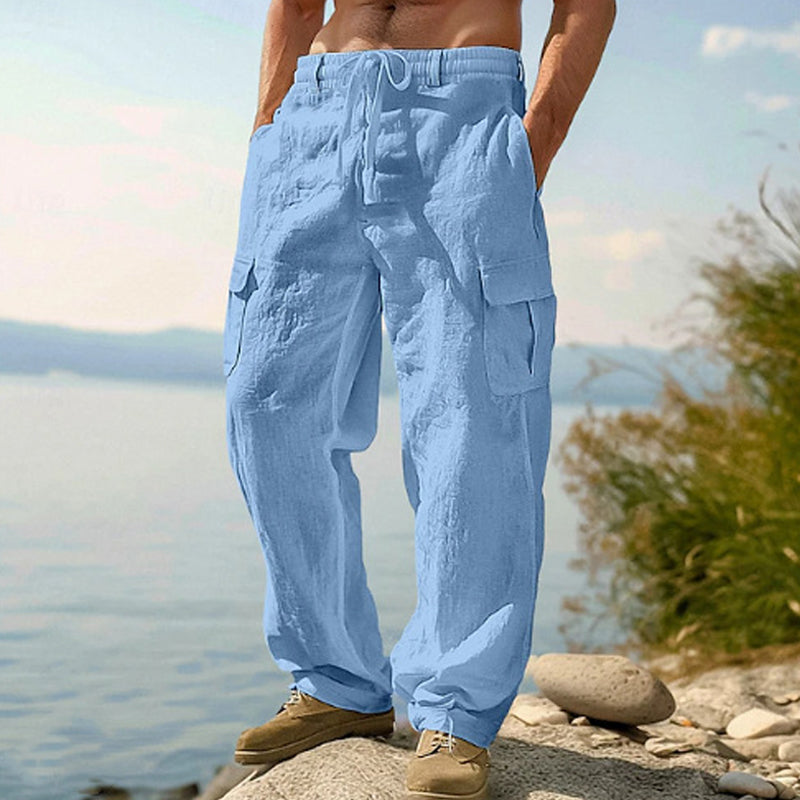 Men's Cotton Linen Cargo Pants