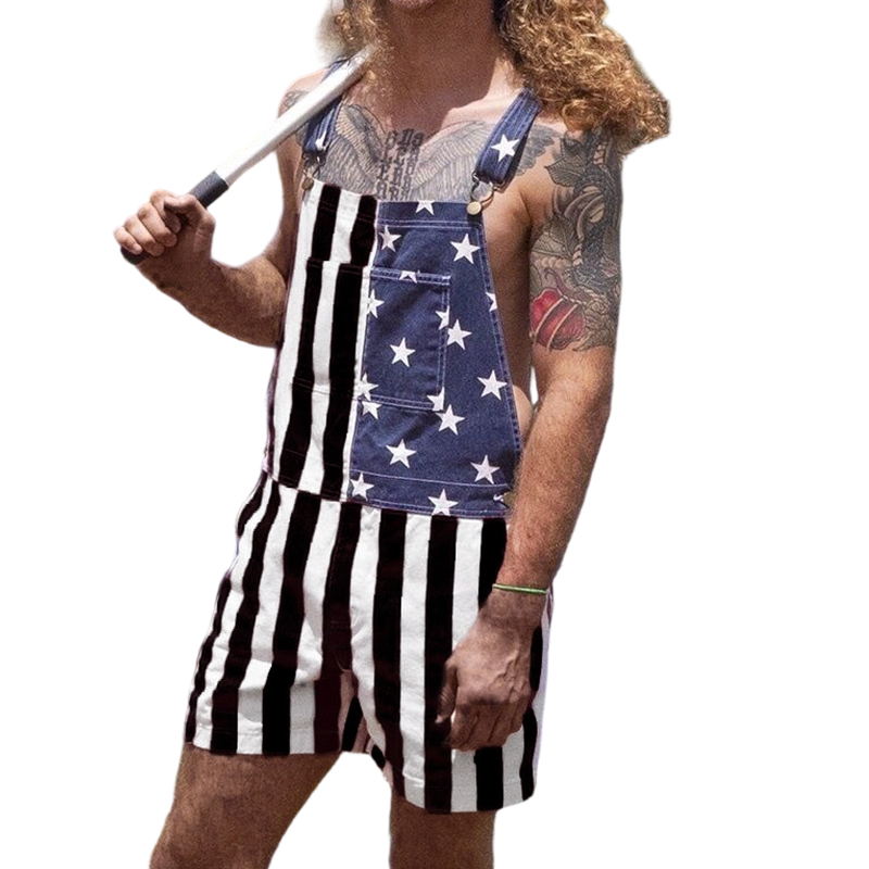 American Flag Unisex Overalls Shorts