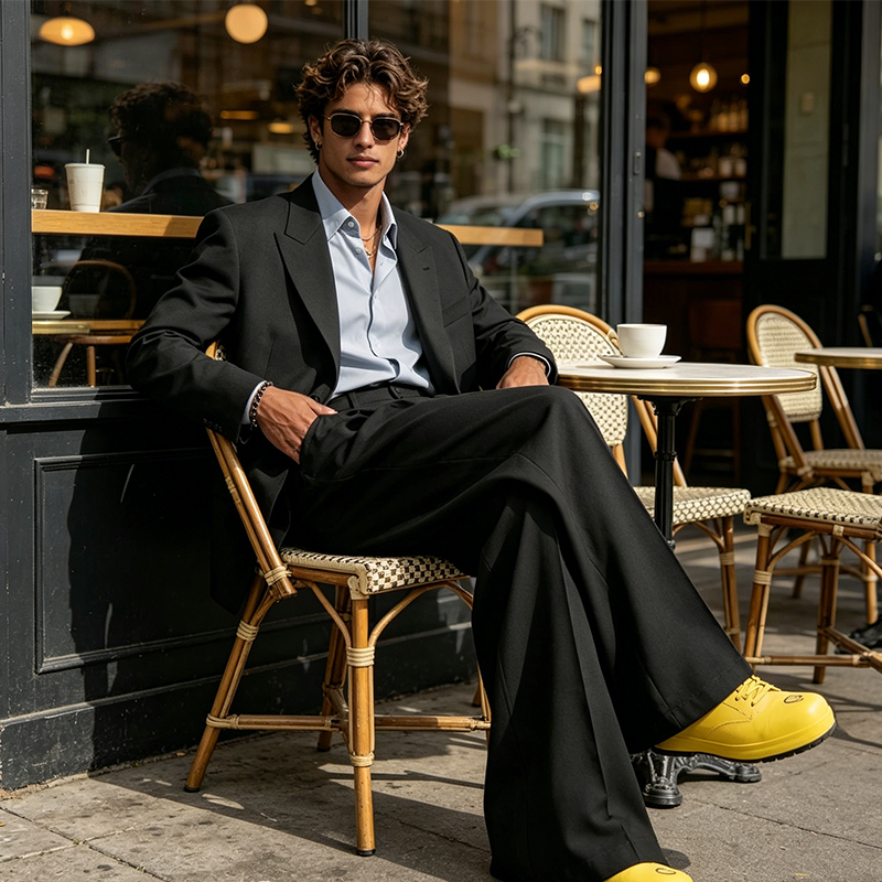 👖Wide Fit, Sharp Look 🌿Men's Minimalist Wide-Leg Pants