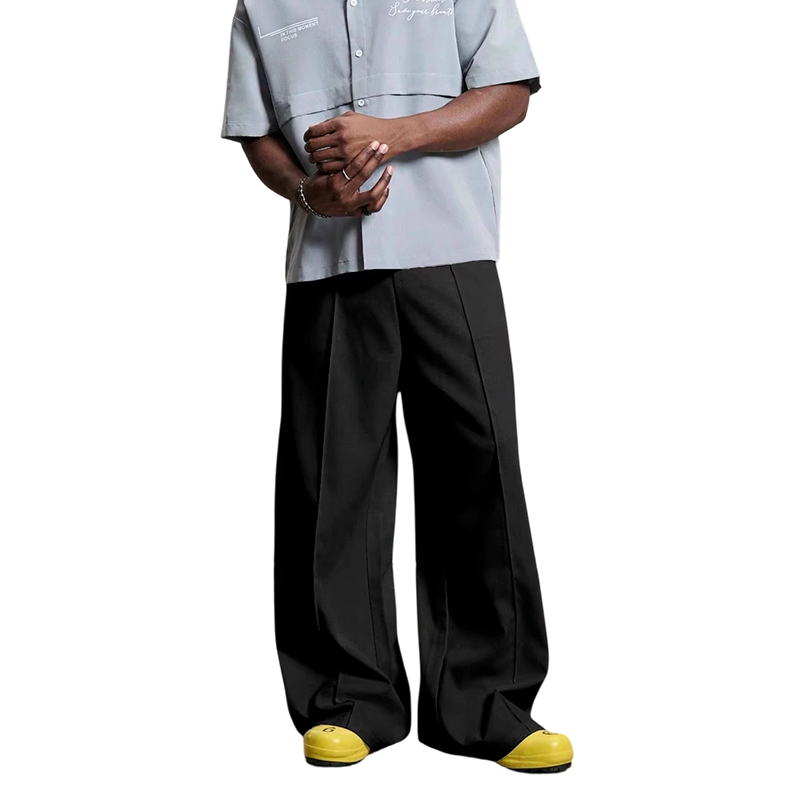 👖Wide Fit, Sharp Look 🌿Men's Minimalist Wide-Leg Pants