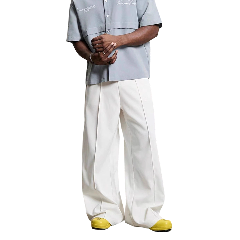 👖Wide Fit, Sharp Look 🌿Men's Minimalist Wide-Leg Pants