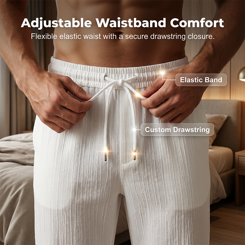 👔 LIMITED-TIME 50% OFF! ✨ Men's Textured 2-Piece Shirt & Pants Set – Breathable, Stand Collar, Elastic Waist 🌿