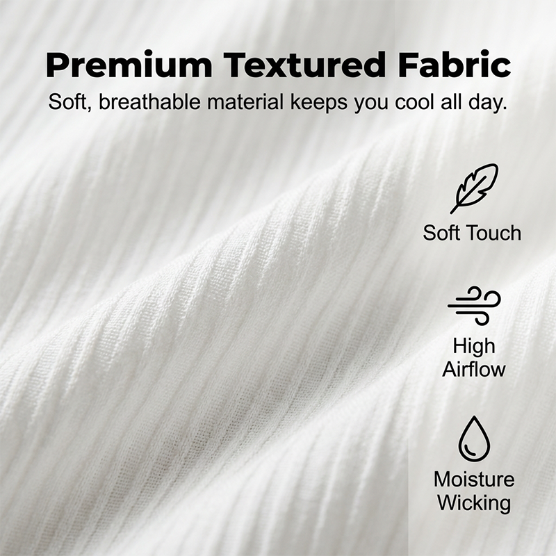 👔 LIMITED-TIME 50% OFF! ✨ Men's Textured 2-Piece Shirt & Pants Set – Breathable, Stand Collar, Elastic Waist 🌿