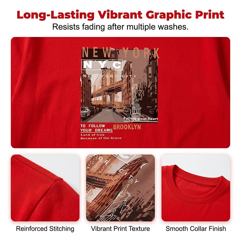 🏙️ LIMITED-TIME 50% OFF! ✨ Urban Graphic T-Shirt – New York City, Soft, Relaxed Fit ✨
