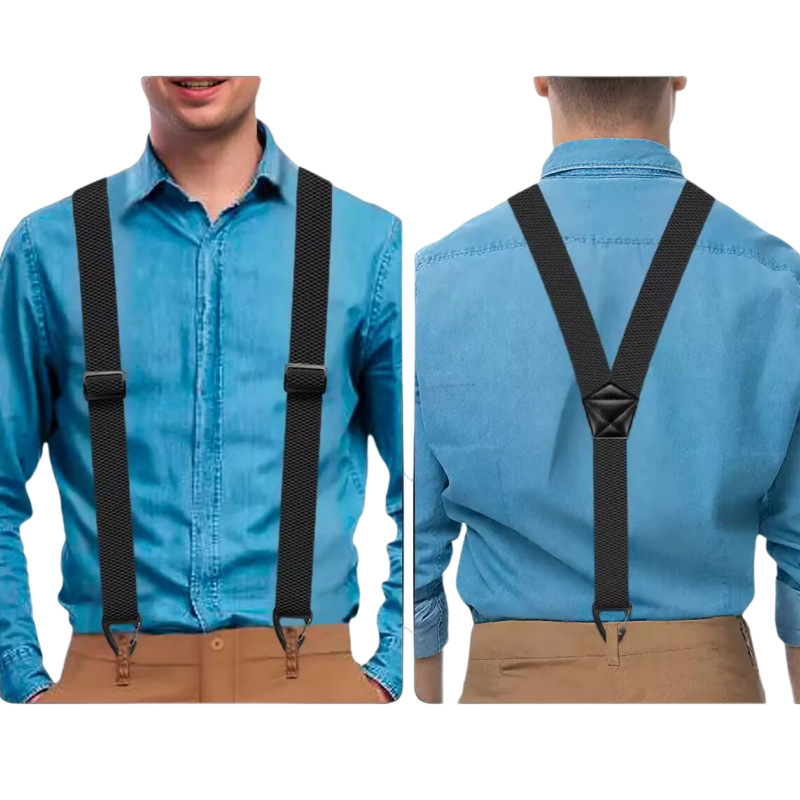 ⏳Time-Limited Special⏰Men's X-Back Suspenders with Hook Clips – Adjustable & Heavy-Duty