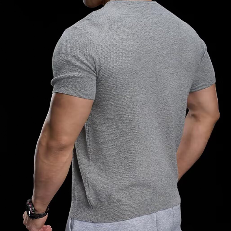 📢50% OFF !! ⏰Breathable V-Neck Knit Tee