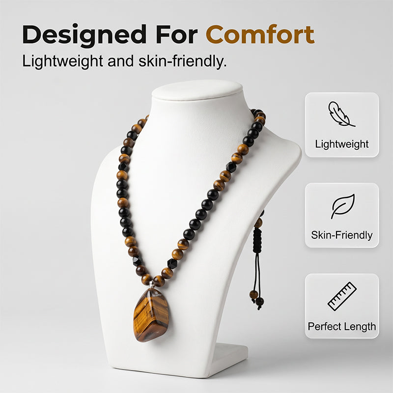 🔥50% OFF NOW |KYAYU™ WARRIOR’S TIGER-EYE BEADED NECKLACE – Forge Your Destiny with Unbreakable Energy