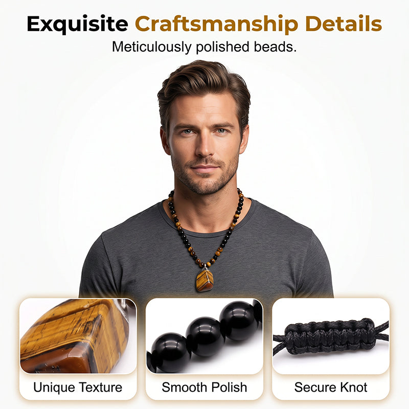 🔥50% OFF NOW |KYAYU™ WARRIOR’S TIGER-EYE BEADED NECKLACE – Forge Your Destiny with Unbreakable Energy