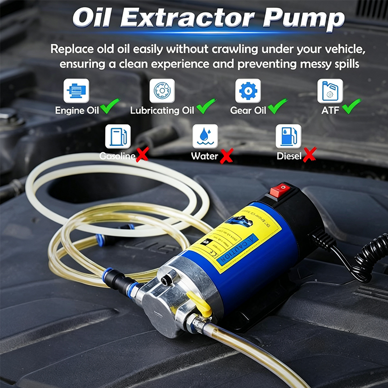 🚗50% OFF NOW! ⚡Portable Engine Oil Transfer Pump – 12V Electric Oil Extractor Pump, Quick Fluid Suction & Discharge for Engine Oil, Lubricating Oil, Gear Oil & ATF, Car Oil Change Tool No Need to Crawl Under Vehicle