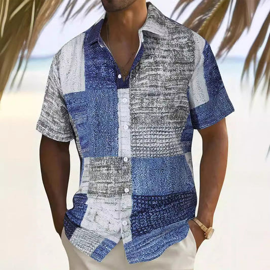 📢📢50% OFF !!⏰Men's Contrast Color Pattern Shirt