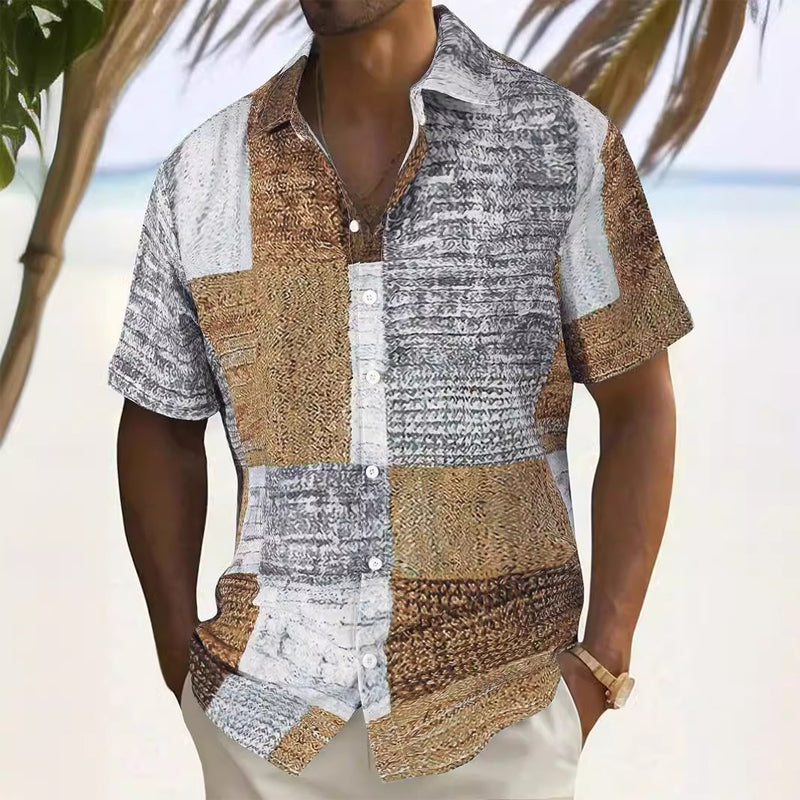 📢📢50% OFF !!⏰Men's Contrast Color Pattern Shirt