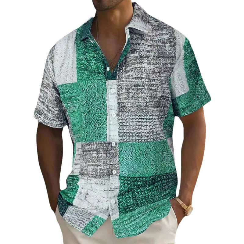 📢📢50% OFF !!⏰Men's Contrast Color Pattern Shirt