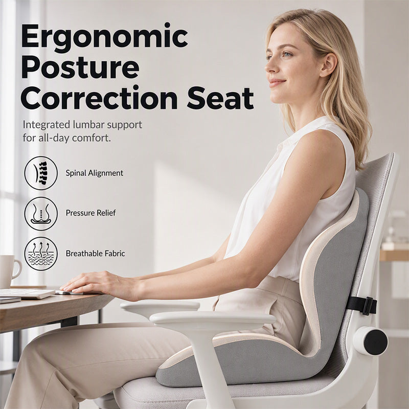 🪑 Ergonomic Memory Foam Seat Cushion with Back Support – Stay Comfortable All Day, Perfect for Office, Car & Home ⚡ Free Shipping ⚡