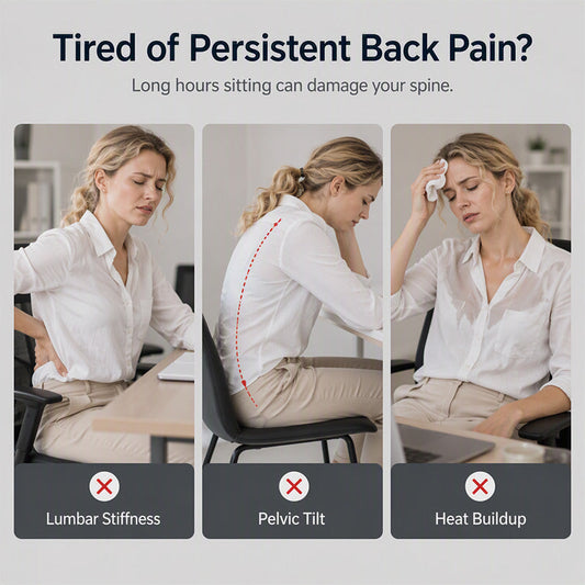 🪑 Ergonomic Memory Foam Seat Cushion with Back Support – Stay Comfortable All Day, Perfect for Office, Car & Home ⚡ Free Shipping ⚡