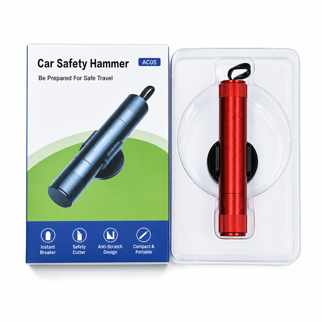 ⏳LIMITED TIME 50% OFF 🚨Mini Spring-Loaded Car Emergency Escape Tool | Window Breaker & Recessed Seatbelt Cutter🪟