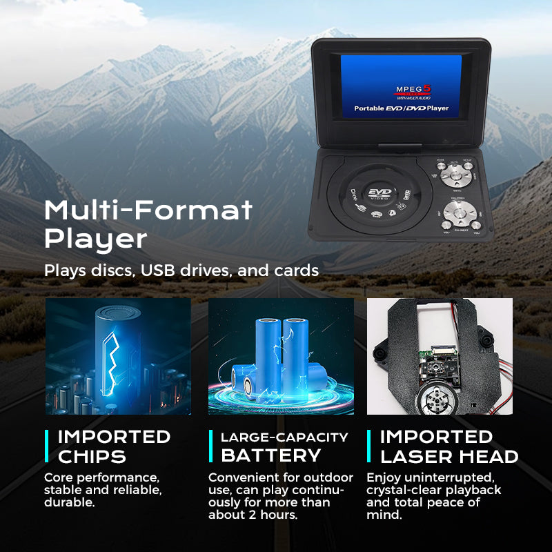 📢📢LIMITED-TIME 50% OFF⏰7.8-Inch Portable DVD/EVD Player with Game Function