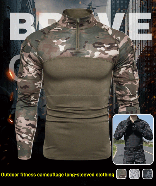 Men's Military Battlefield Outdoor Fitness Camouflage Long Sleeve
