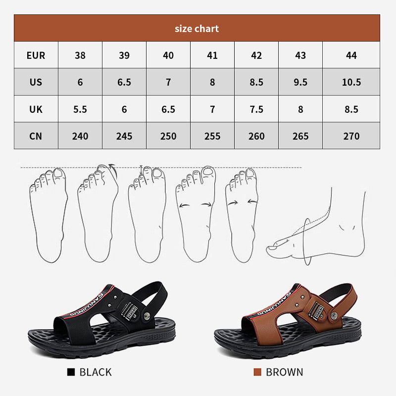 Men's Leather Non-slip Sandals