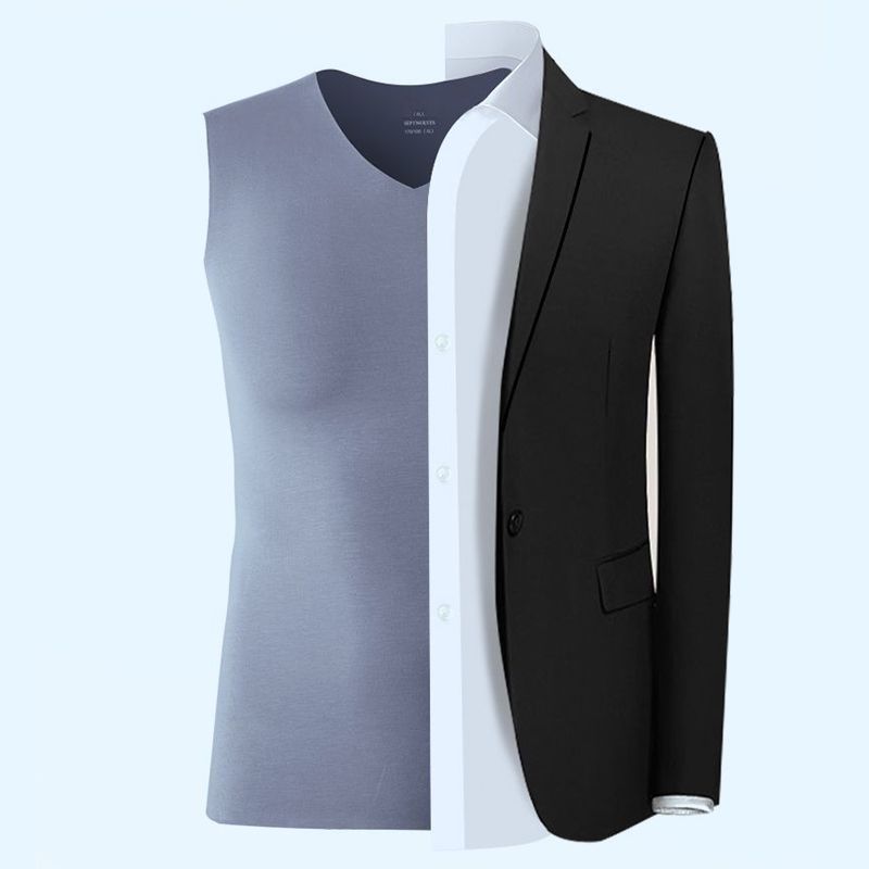 Men’s V-neck Ice Silk Tank & Shorts 2-piece Set