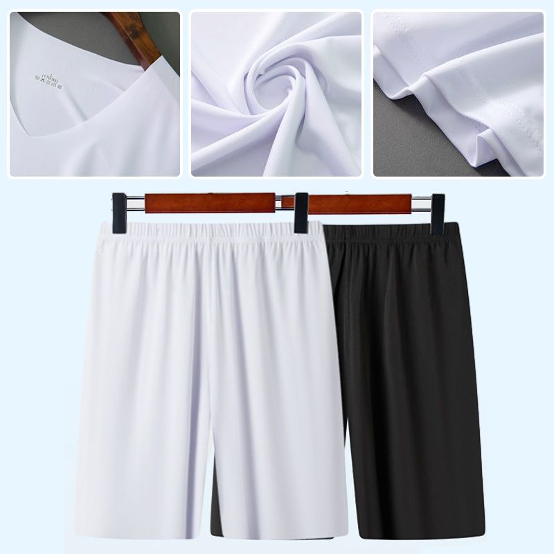 Men’s V-neck Ice Silk Tank & Shorts 2-piece Set