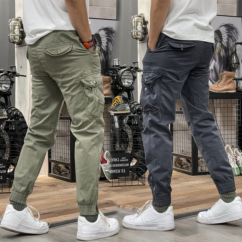 Men's Multi-Pockets Drawstring Elastic Waist Cargo Pants